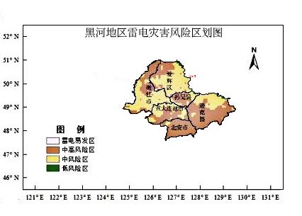 黑河地区雷电灾害风险区划图-黑龙江省气象局