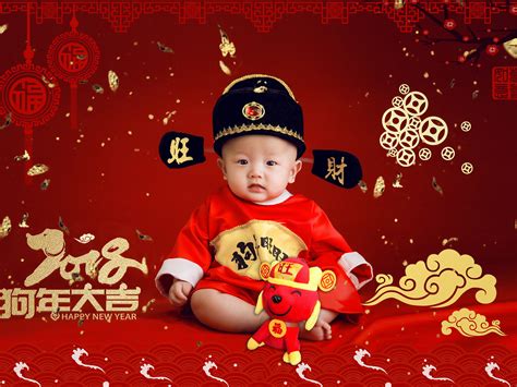 儿童古装红色中国风百天周岁宝宝拍照影楼照相皇帝格格道具摄影服-阿里巴巴