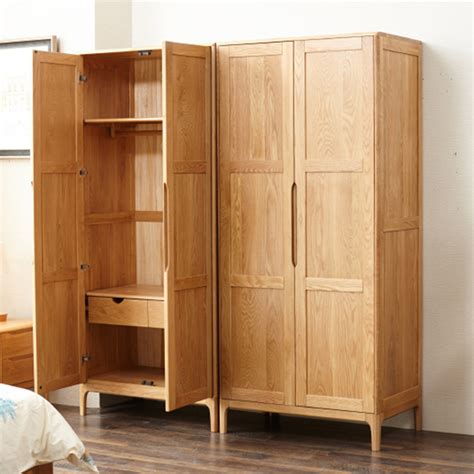 北欧实木大衣柜白橡木储物柜组合 两门四门收纳柜全实木衣柜-阿里巴巴