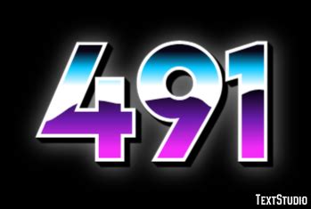 491 Text Effect and Logo Design Number