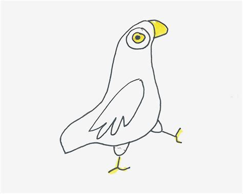 教你如何画鸽子 小巧的鸽子儿童简笔画教程 肉丁儿童网