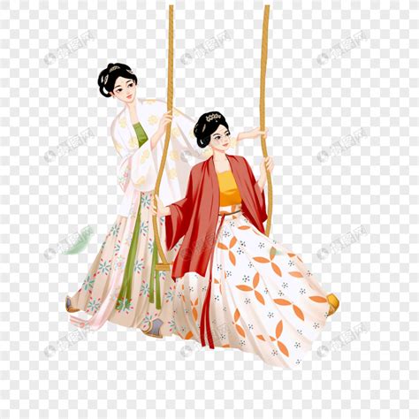 荡秋千的古风头像女生