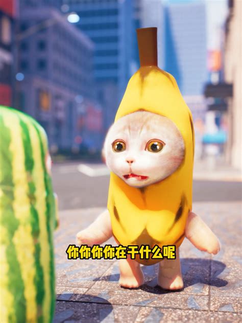 香蕉猫被西瓜条欺负_腾讯视频