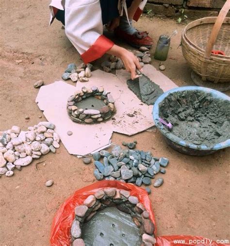 创意栽花器的制作，简单的做水泥花盆方法 - 废物利用手工DIY小制作 - 51费宝网