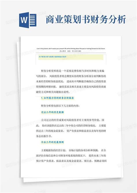 关于财务分析与投资计划的商业计划书Word模板下载_编号qmrvrrjl_熊猫办公