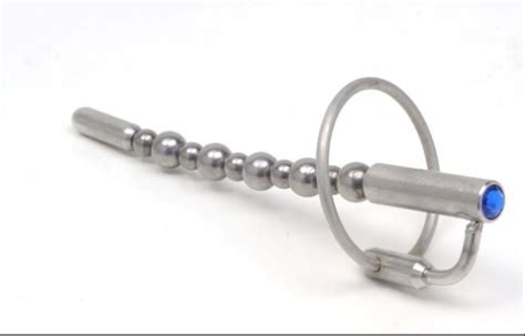 Male Stainless Steel Bondage Urethra Jeweled Chastity Dilatator Gay Sm ...