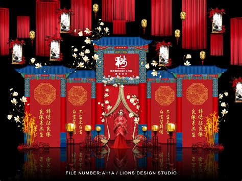 林大狮设计 中式红色富贵大气主题婚礼设计效果图_林大狮-站酷ZCOOL