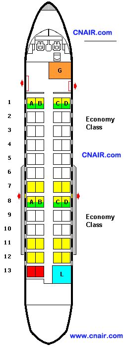 美国空美航空公司CRJ 200 机型 - 航班座位图 - 中国航空旅游网