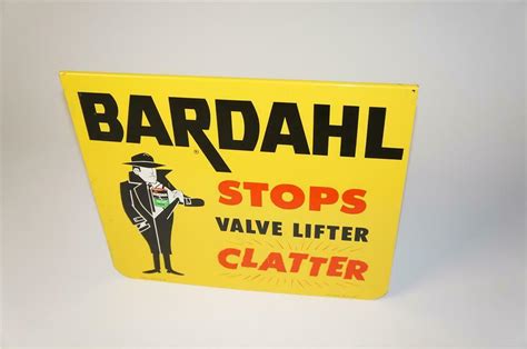 N.O.S. 1960s Bardahl "Stops Valve Lifter Clatter" single-sided tin sign ...