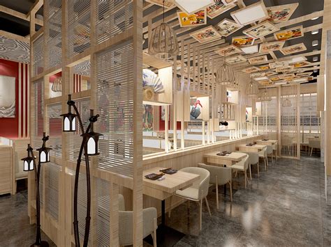 日式餐厅料理主题餐厅装修设计效果图|空间|室内设计|品艺装饰 - 原创作品 - 站酷 (ZCOOL)