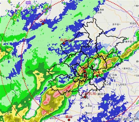 北京城区及副中心当前至明日8时有中到大雨，局地暴雨！