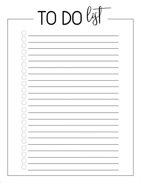 √ Free To Do List Printable Template | Templateral In Blank To Do List ...