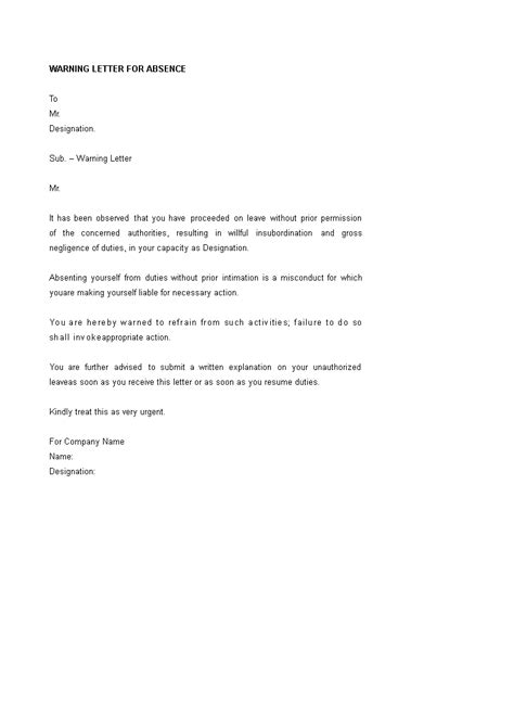 Apology Letter for Absence – Format, Sample Template & Example