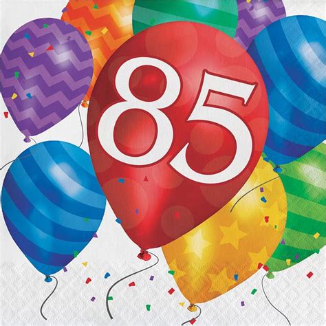 85. Geburtstag Geburtstagswünsche mit Schild und Alter auf Karte ...