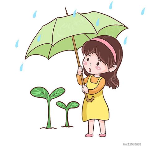 春天下雨雨水节气小朋友图片下载_红动中国