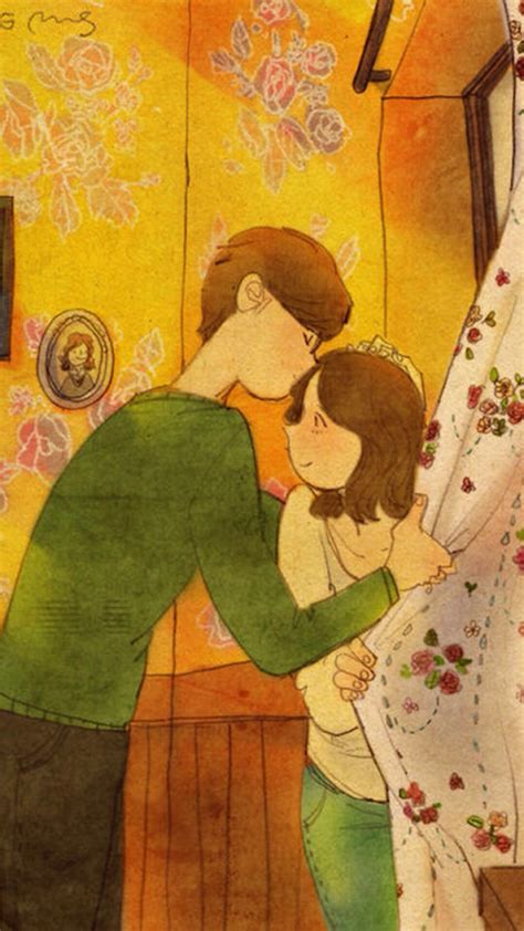 韩国插画师puuung的暖心爱情故事插画 壁纸 … - 堆糖，美图壁纸兴趣社区