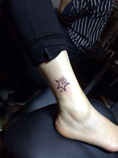 纹老公姓的第一个字母加五角星纹身图案的广州 - 广州纹彩刺青