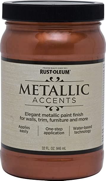Rust-Oleum 253536 Metallic Accents Paint, Quart, Copper Penny 32 Fl Oz ...