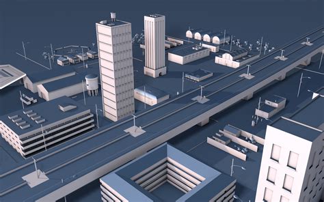 现代工业园区3dmax 模型下载-光辉城市