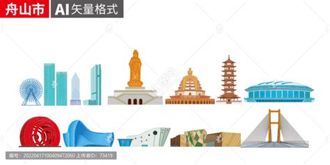 浙江舟山城市特色建筑图标设计|平面|图案|极致简 - 原创作品 - 站酷 (ZCOOL)