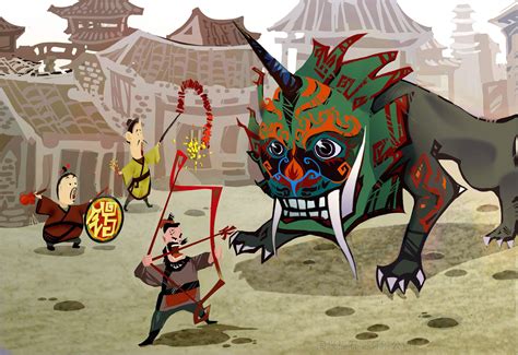 传统文化国学绘本：斗年兽|插画||汉图文化公司 - 原创作品 - 站酷 (ZCOOL)