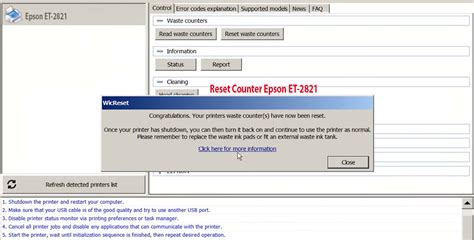 How to reset Epson ET-2821 - Chipless Printers