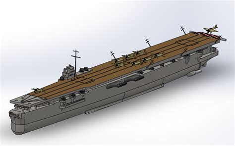影视级列克星敦号航空母舰3D模型_军舰模型下载-摩尔网CGMOL