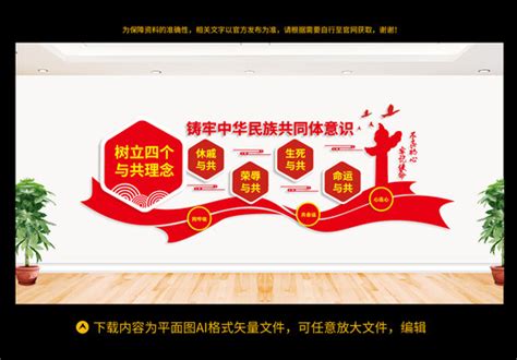 铸牢中华民族共同体意识文化墙,党建展板,宣传展板模板,设计,汇图网www.huitu.com
