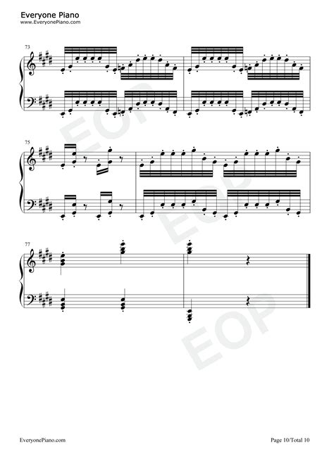 帕格尼尼随想曲第一首五线谱预览10-钢琴谱文件（五线谱、双手简谱、数字谱、Midi、PDF）免费下载