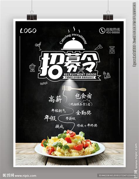 时尚餐饮美食创意西餐厅招聘海报设计图__海报设计_广告设计_设计图库_昵图网nipic.com