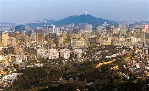 韩国,城市,首尔,秋天,南山塔,彩色图片,夜晚,商务,城市生活,曙暮光