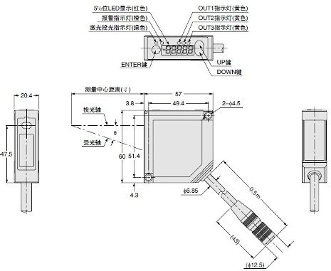 小型激光位移传感器 HL-G1尺寸图 | 松下电器机电（中国）有限公司 控制机器 | Panasonic