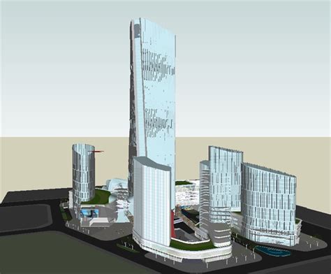 现代台州大型综合体建筑方案SU设计模型[原创]