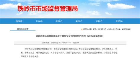 辽宁省铁岭市市场监管局发布2022年第24期食品安全抽检信息_手机新浪网