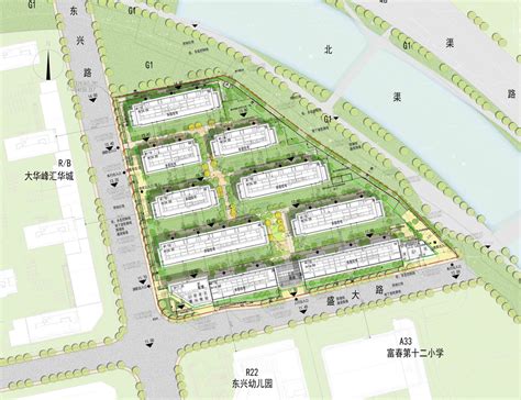 富春山居富阳区银湖住宅项目公示，规划9幢双叠式排屋_好地网