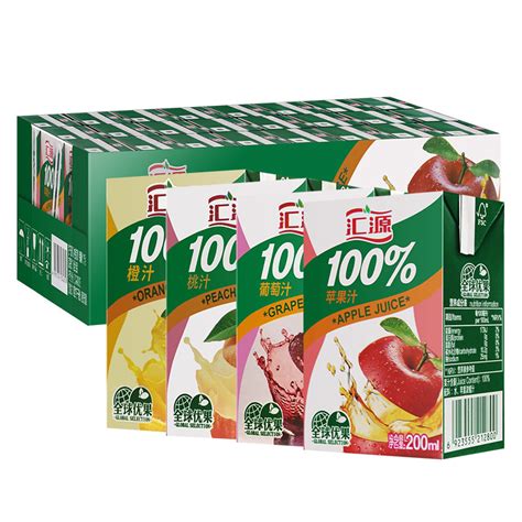 汇源100%苹果汁果蔬汁200ml*24盒浓缩果汁整箱营养饮料礼盒包装盒-阿里巴巴