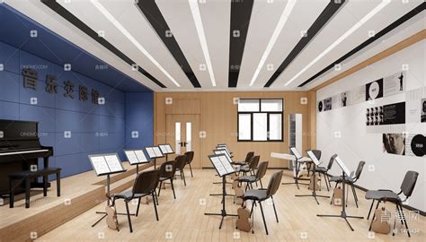 【钢琴教室3D模型】-现代CR有灯光有贴图MAX2016钢琴教室3d模型下载-ID1470434-免费3Dmax模型库 - 青模3d模型网