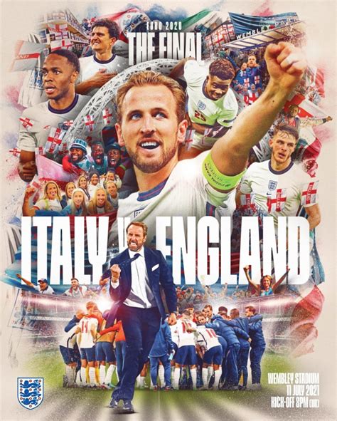 英格兰发布欧洲杯决赛海报：凯恩和索斯盖特占据C位-直播吧zhibo8.cc