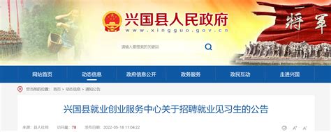 2022江西省赣州市兴国县就业创业服务中心招聘就业见习生公告