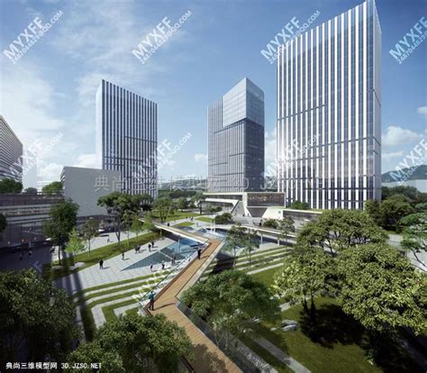 中国（四川泸州）自贸区办公总部基地项目SU模型 SU建筑三维模型SU模型