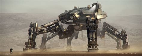 战争机器+无人机+科幻基地_CG插画_绘画艺术-摩尔网CGMOL