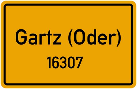 16307 Gartz (Oder) Straßenverzeichnis: Alle Straßen in 16307