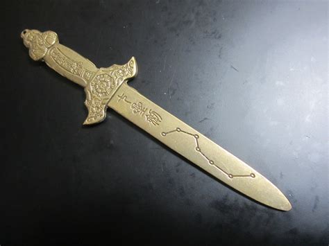 铜剑挂件七星剑道家法器饰品黄铜北斗宝剑八卦黄铜刀剑-阿里巴巴