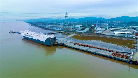 宁波舟山港完成最大批次挖掘机滚装外贸出口