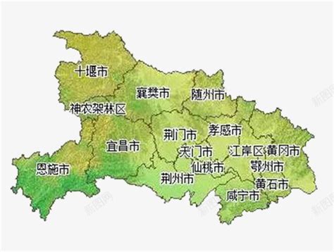 湖北省矢量地图图片免费下载_PNG素材_编号1kxi3042z_图精灵