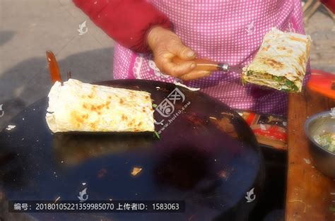 枣庄菜煎饼制作之七,成品,小吃美食,食品餐饮,摄影,汇图网www.huitu.com