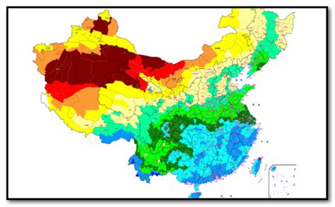 中国气候七月降水量