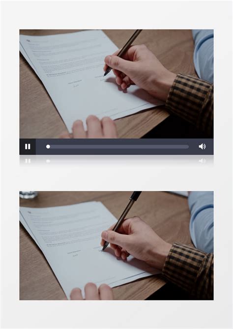 男人在合同上签上名字之后递给合作伙伴实拍视频素材模板下载_名字_图客巴巴