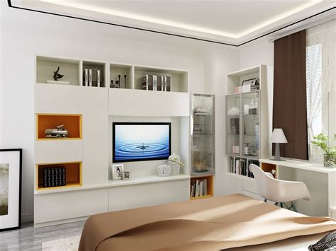 卧室电视柜+衣柜组合，完美适应现代小户型需求！ - 圣卡莱全屋定制