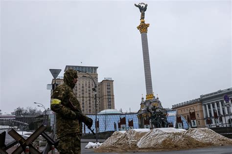 3月的乌克兰首都基辅 俄罗斯军队兵临城下